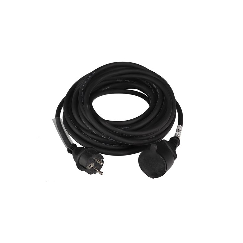 RUBBER EXTENSION CABLE WITH SHRINK TUBE - 3G1.5 - 10 m - PIN EARTH