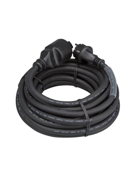 GUMMI-VERLÄNGERUNGSKABEL MIT SCHRUMPFSCHLAUCH - 3G2.5 - 15 m - STECKER-TYP E (FRANZÖSISCHES SYSTEM)