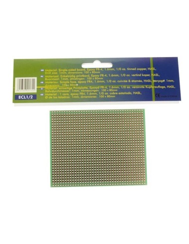 EUROCARD FULL LINE PATTERN - 100x80mm - FR4 (1pc/bl.)