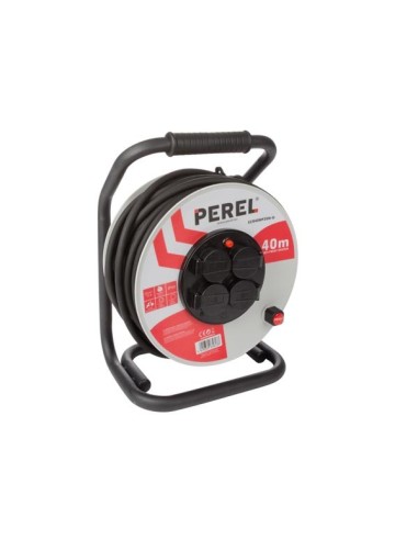 PROFESSIONAL NEOPRENE CABLE REEL - 40 m - 3G2.5 - 4 SOCKETS - GERMAN SOCKET