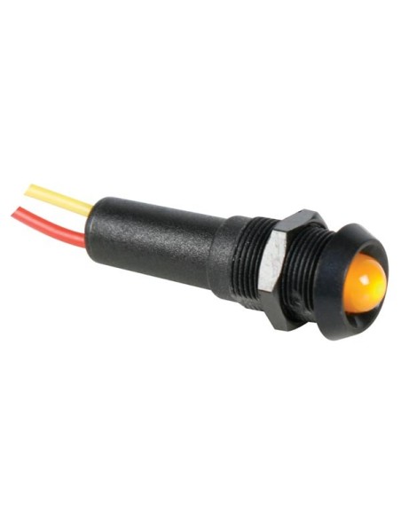 VOYANT LED JAUNE 24V - BOITIER NOIR