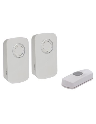 WIRELESS BATTERY OPERATED DOOR BELL KIT WITH 2 CHIMES AND 1 PUSH BUTTON