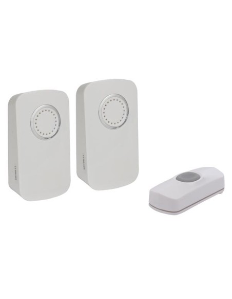 SONNETTE SANS FIL À PILES - 2 RÉCEPTEURS ET 1 BOUTON
