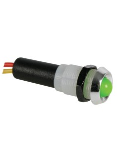 LED LAMP 24V GROEN - CHROMEN BEHUIZING