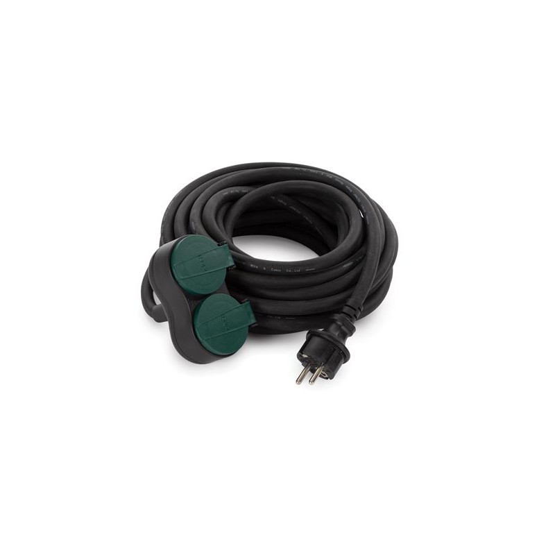 OUTDOOR EXTENSION CORD WITH 2 OUTLETS - PIN EARTH - 10 m
