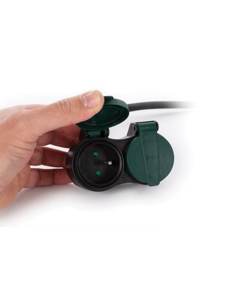 VERLENGKABEL MET 2 STOPCONTACTEN - GEBRUIK BUITENSHUIS - PENAARDE - 10 m