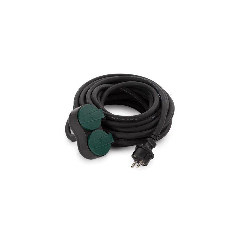 OUTDOOR EXTENSION CORD WITH 2 OUTLETS - SCHUKO - 10 m