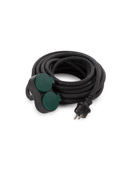 RALLONGE ÉLECTRIQUE AVEC 2 PRISES - USAGE EXTÉRIEUR - SCHUKO - 10 m