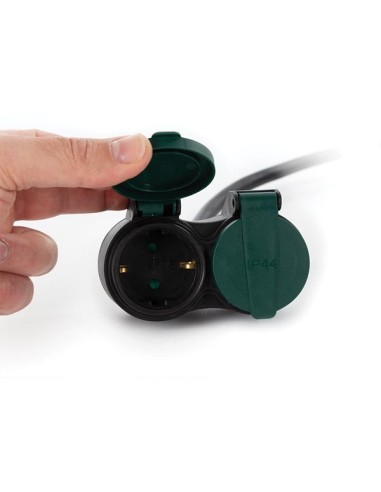 OUTDOOR EXTENSION CORD WITH 2 OUTLETS - SCHUKO...