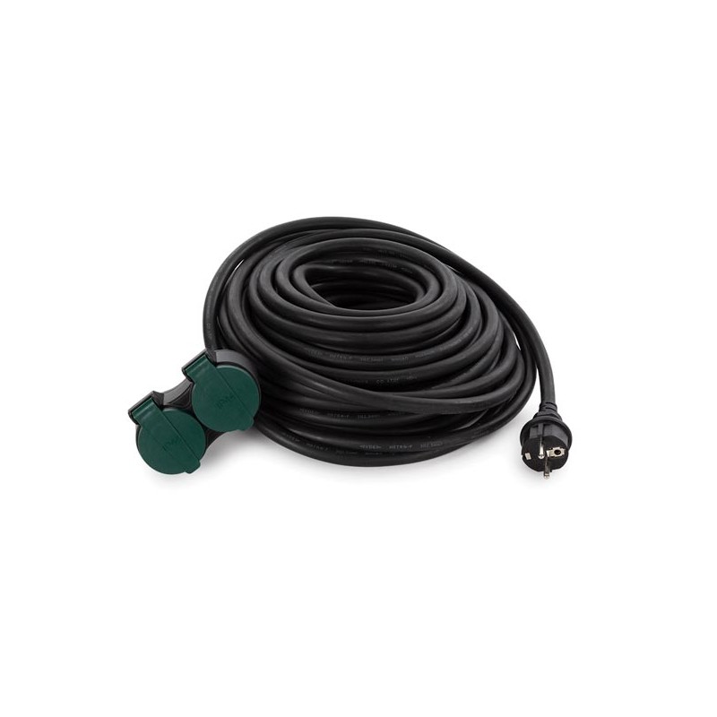OUTDOOR EXTENSION CORD WITH 2 OUTLETS - PIN EARTH - 20 m