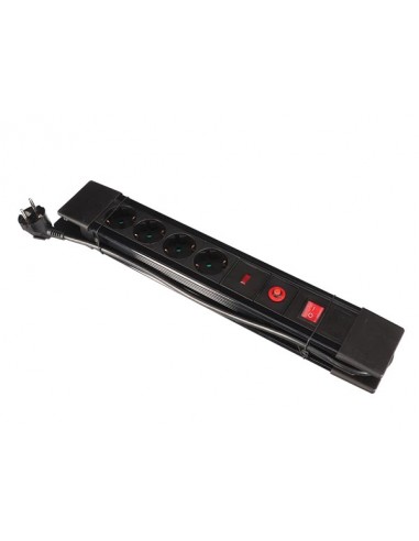 POWER STRIP - 4 OUTLETS - WITH OVERLOAD AND LIGHTNING PROTECTION - GERMAN GROUND EBP04SN-G