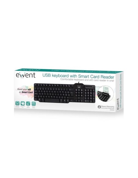 EWENT - MULTIMEDIA KEYBOARD - USB - SMART CARD eID READER - BE KEYBOARD LAYOUT
