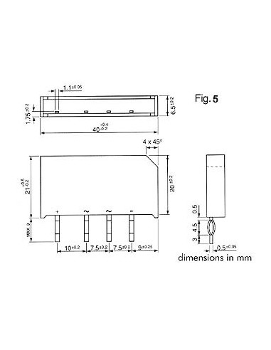 PUENTE RECTIFICADOR 250V-5A (B250-C5000/3300)