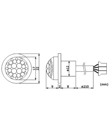 MINI PIR MOTION DETECTOR - FLUSH MOUNT - 12 VDC