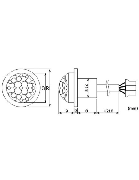 MINI PIR MOTION DETECTOR - FLUSH MOUNT - 12 VDC