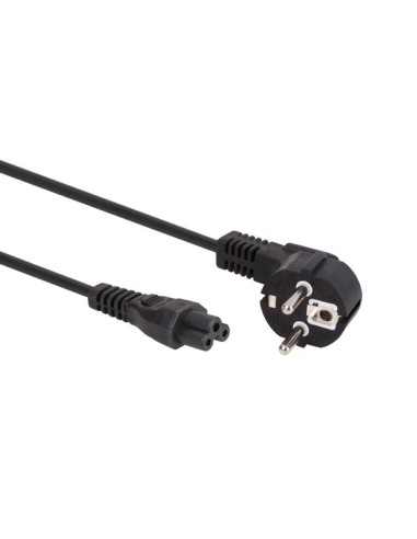 CABLE DE ALIMENTACIÓN - COLOR NEGRO - CEE 7/7 90° + C5 - 1.8 m - H05VV-F 3G0.75 mm²