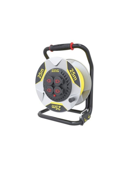 STANLEY FATMAX PROFESSIONAL NEOPRENE CABLE REEL WITH ANTI-TWIST SYSTEM - 25 m - 3G2.5 - 4 SOCKETS