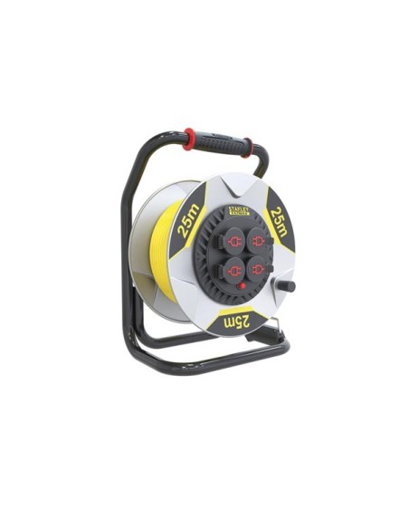 STANLEY FATMAX - PROFESSIONELLE KABELTROMMEL MIT 'ANTI-TWIST'-SYSTEM - NEOPREN - 25 m - 3G2.5 - 4 STECKDOSEN