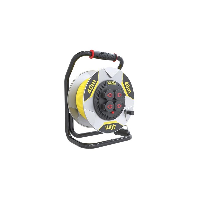 STANLEY FATMAX PROFESSIONAL NEOPRENE CABLE REEL WITH ANTI-TWIST SYSTEM - 40 m - 3G2.5 - 4 SOCKETS
