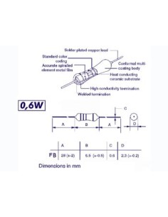 RESISTOR METALFILM 0.6W 5% 12E 2