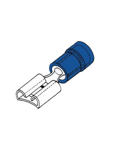 VROUWELIJKE CONNECTOR 6.4mm BLAUW