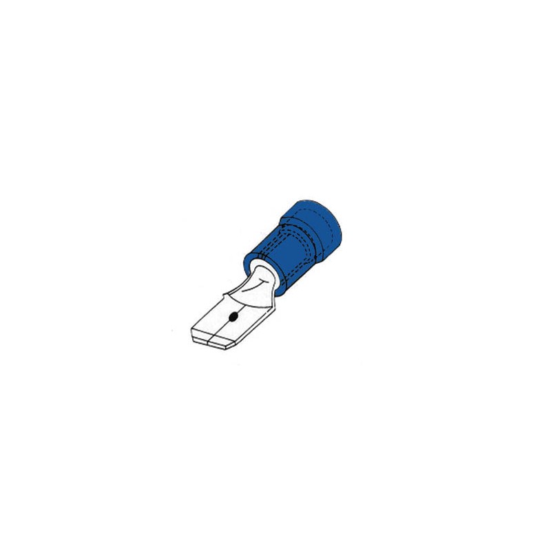 MALE CONNECTOR 6.4mm BLUE