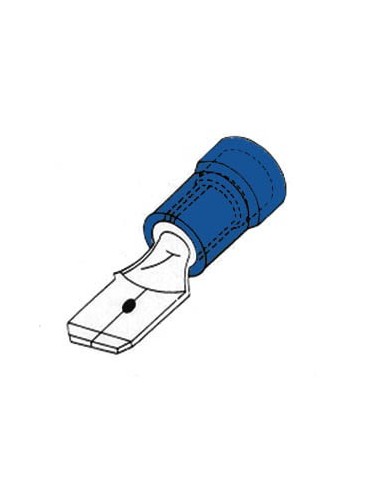 MANNELIJKE CONNECTOR 6.4mm BLAUW