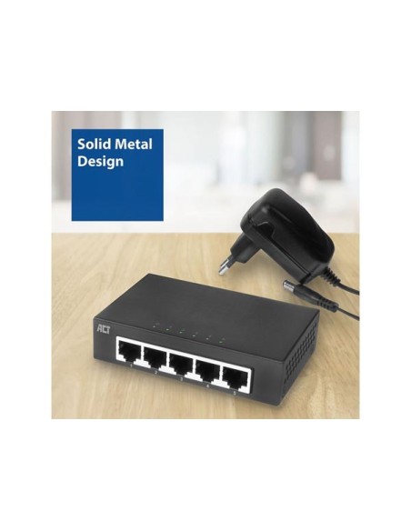 Commutateur réseau 10/100/1000 Mbps 5 ports - design métallique