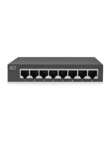 Commutateur réseau 10/100/1000 Mbps 8 ports - design métallique