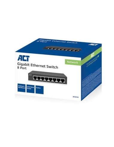 10/100/1000 Mbps netwerkschakelaar 8 poorten -...