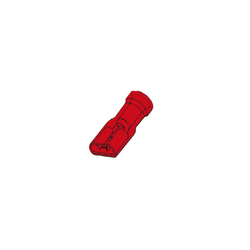 CLIP FEMELLE ISOLE 6.4mm ROUGE