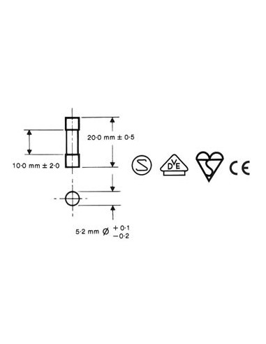 FUSIBLE 5 x 20mm RETARDE 2A (10pcs/boîte)