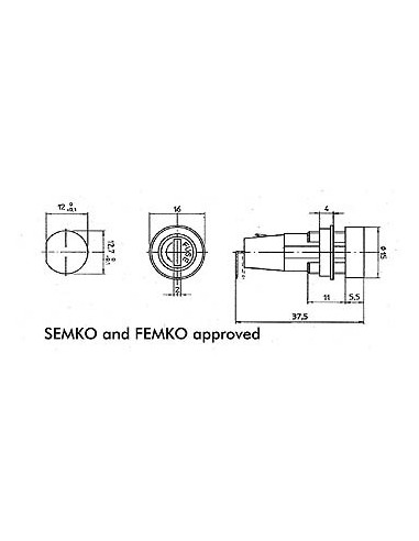 ZEKERINGHOUDER VOOR CHASSISMONTAGE 5 x 20mm