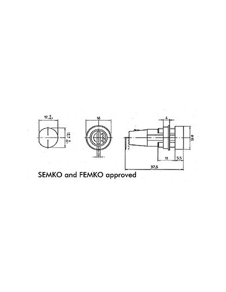 PORTE-FUSIBLE POUR MONTAGE CHASSIS 5 x 20mm