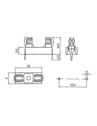 PORTE-FUSIBLE POUR CI 5x20mm