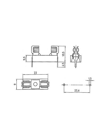PORTE-FUSIBLE POUR CI 5x20mm