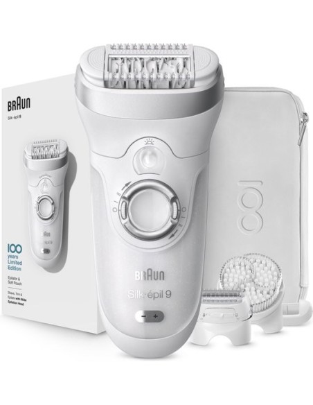 Braun Silk-épil 9 voor vrouwen, Design Editie met Reisetui - Wit