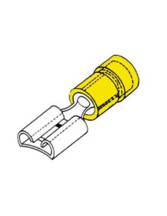 FEMALE CONNECTOR 6.4mm YELLOW