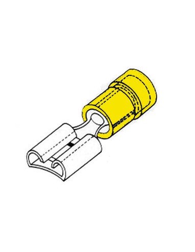 VROUWELIJKE CONNECTOR 6.4mm GEEL