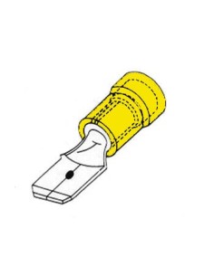 MALE CONNECTOR 6.4mm YELLOW