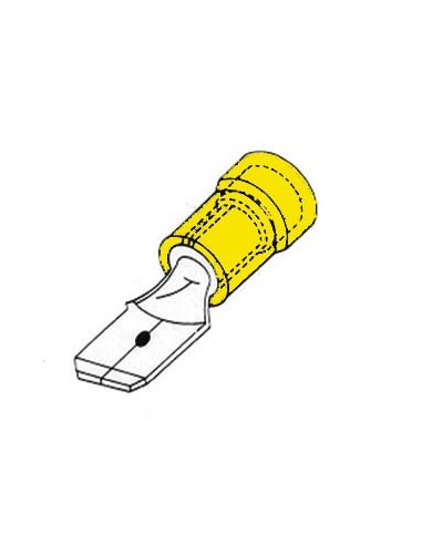 MANNELIJKE CONNECTOR 6.4mm GEEL