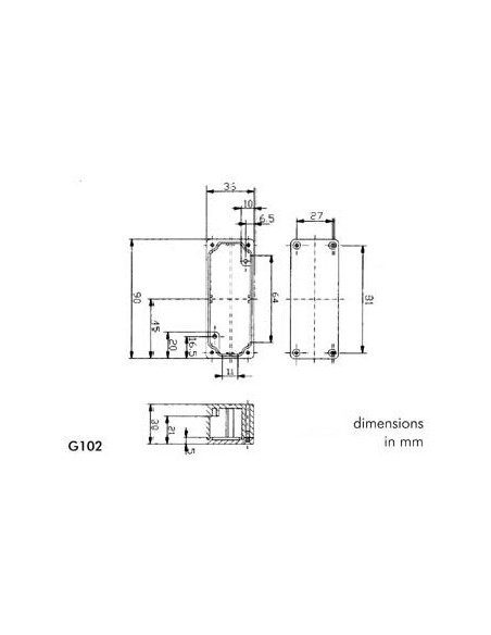 SEALED DIE-CAST ENCLOSURE - ALUMINIUM - 90 x 36 x 30 mm