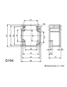 COFFRET ETANCHE EN ALUMINIUM - 64 x 58 x 35mm