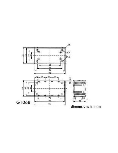 COFFRET EN ABS - GRIS 95 x 48 x 38mm
