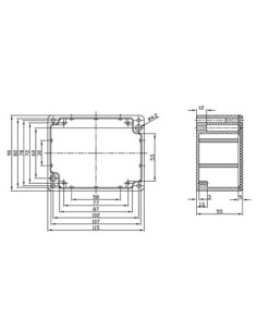 SEALED DIE-CAST ENCLOSURE - ALUMINIUM -115 x 90 x 55 mm