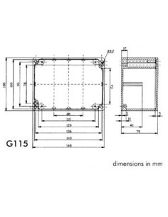 SEALED DIE-CAST ENCLOSURE - ALUMINIUM -148 x 108 x 75 mm