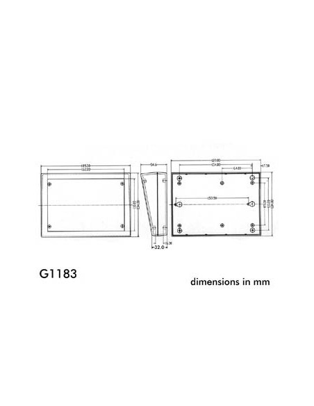 COFFRET POUR CLAVIER - GRIS 189 x 134 x 32/55mm