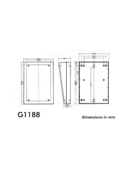 COFFRET POUR CLAVIER - GRIS 134 x 189 x 32/55mm