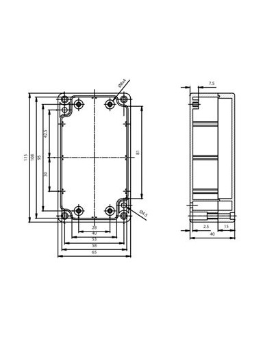 BEHUIZING IN POLYCARBONAAT - LICHT GRIJS 115 x 65 x 40mm