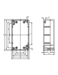 WATERBESTENDIGE ABS-BEHUIZING - DONKERGRIJS 115 x 65 x 40mm